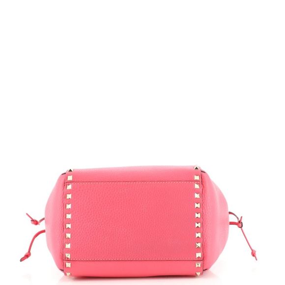 Valentino Garavani Rockstud Drawstring Tote Leather Pink - Picture 4 of 7